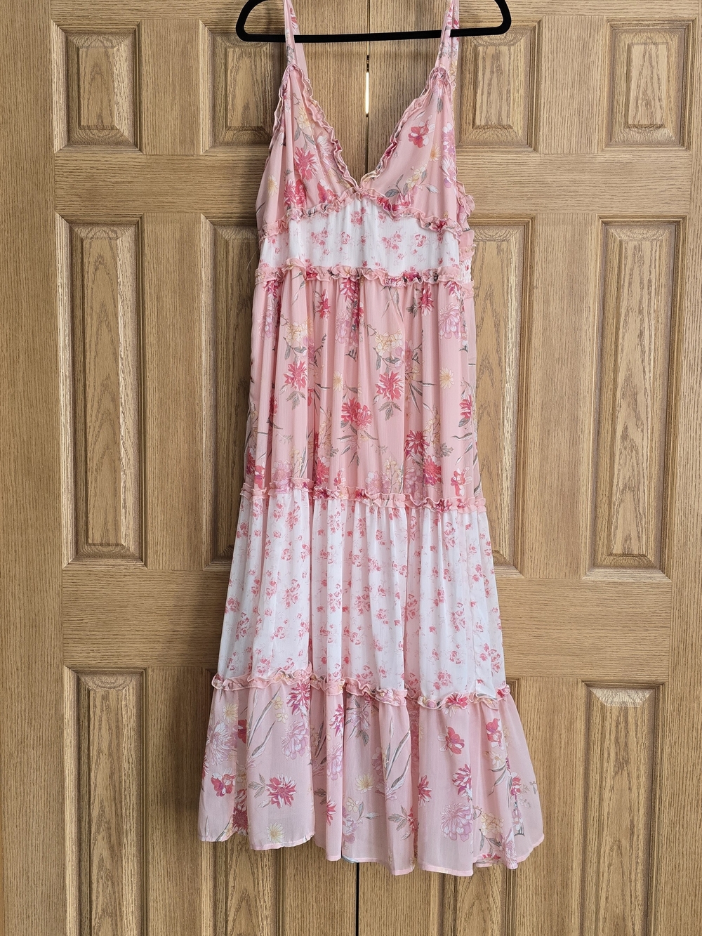 torrid Pink Floral Tiered Sundress with Ruffle Trim
